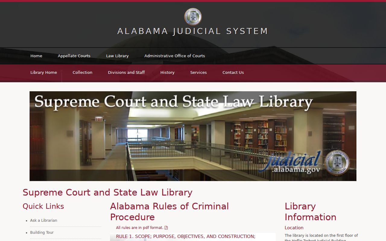 Elmore County criminal docket rules from the Alabama judiciary