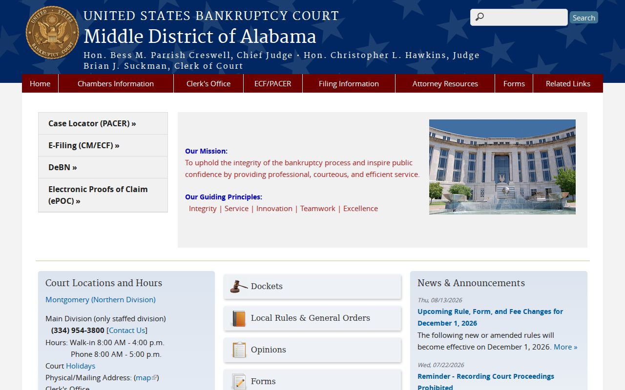 Eclectic court docket comparison with Middle District Bankruptcy Court